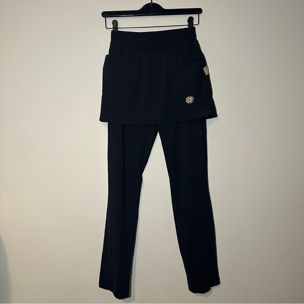 BLKTEE Golf Modest Athletic Skort Hybrid Pant Skirt in Black/Beige